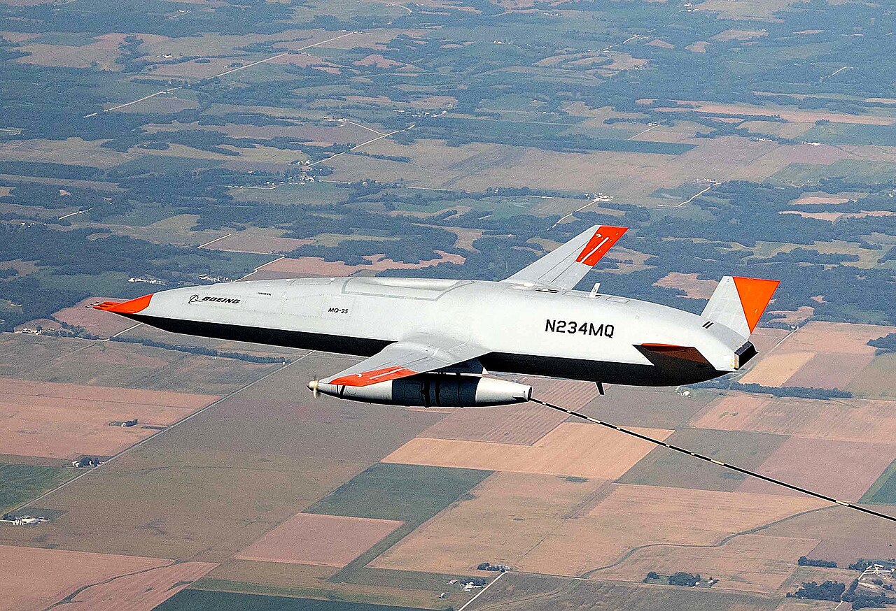 MQ-25 Stingray in a refueling mission