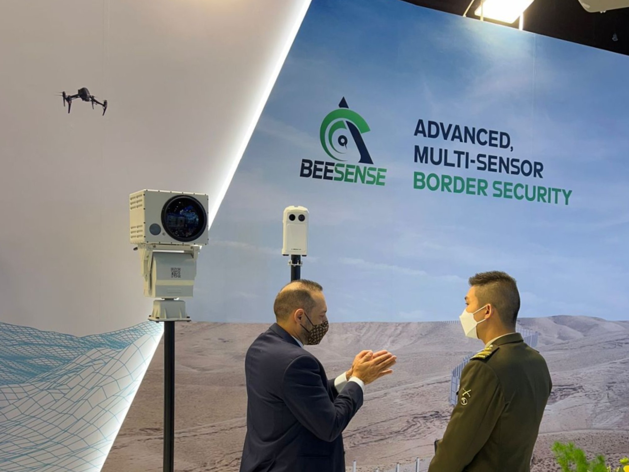 Bee observation and surveillance systems being showcased at an expo