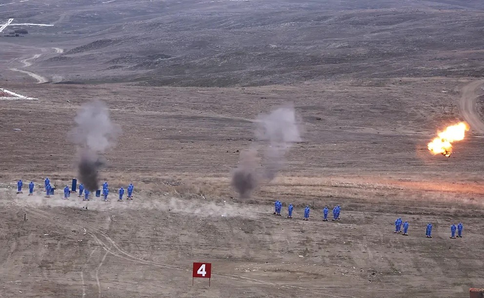 KARGU strike drones hit targets during a test in Turkey.