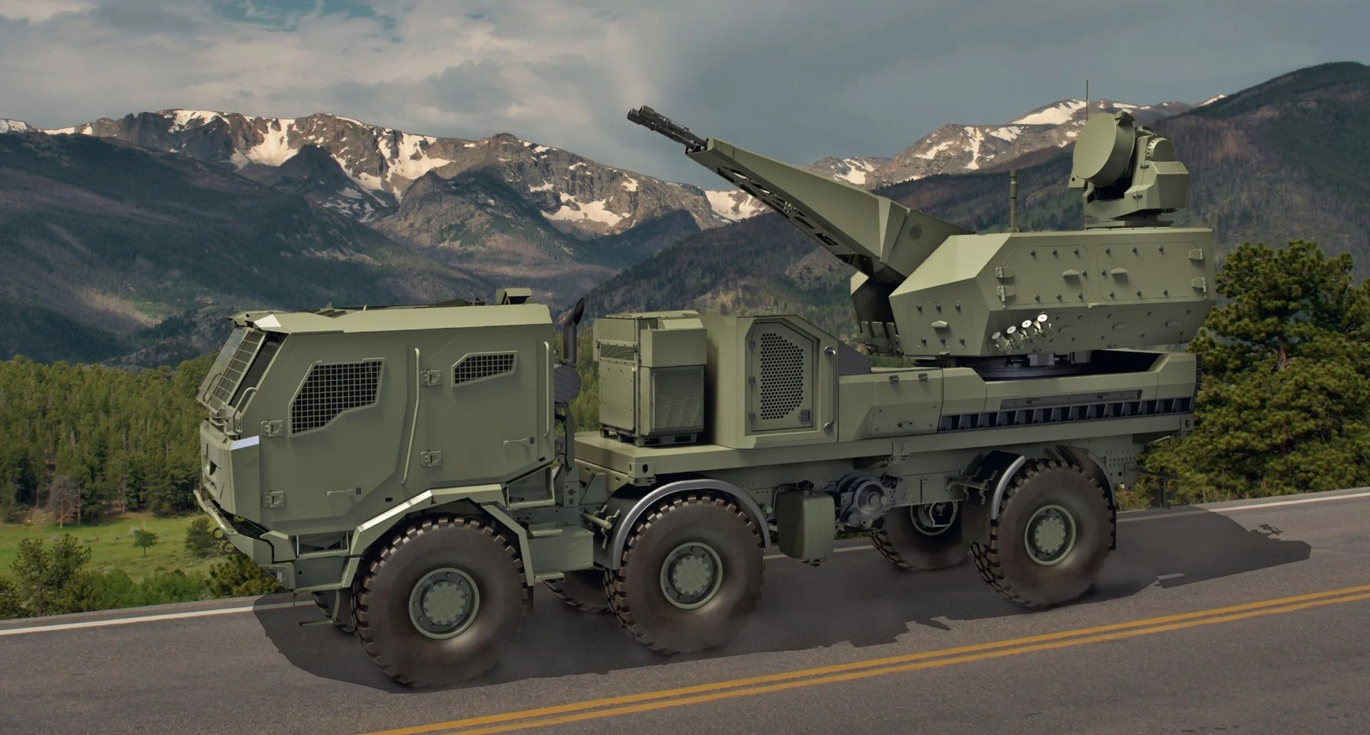 A Tatra Force military truck equipped with Aselsan Korkut air defense system