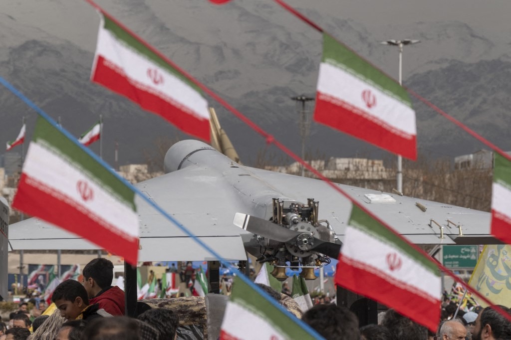 Iranian flags are displayed in a rally commemorating the 47th anniversary of the Islamic Revolution's victory in Azadi (Freedom) Square in western Tehran, Iran, on February 11, 2026.