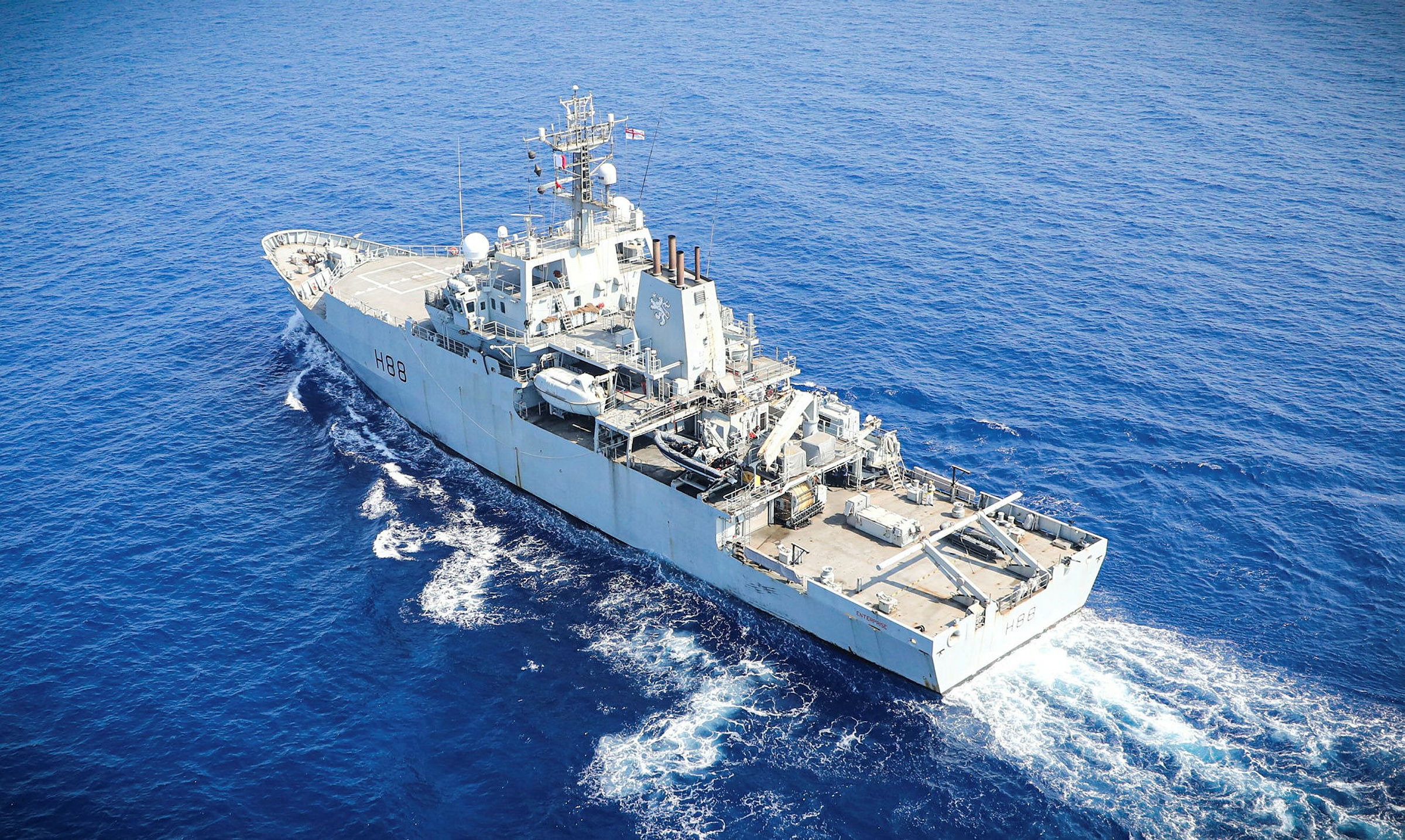 The HMS Enterprise, an Echo-class survey ship. Photo: CPL PHIL DYE/UK Royal Navy