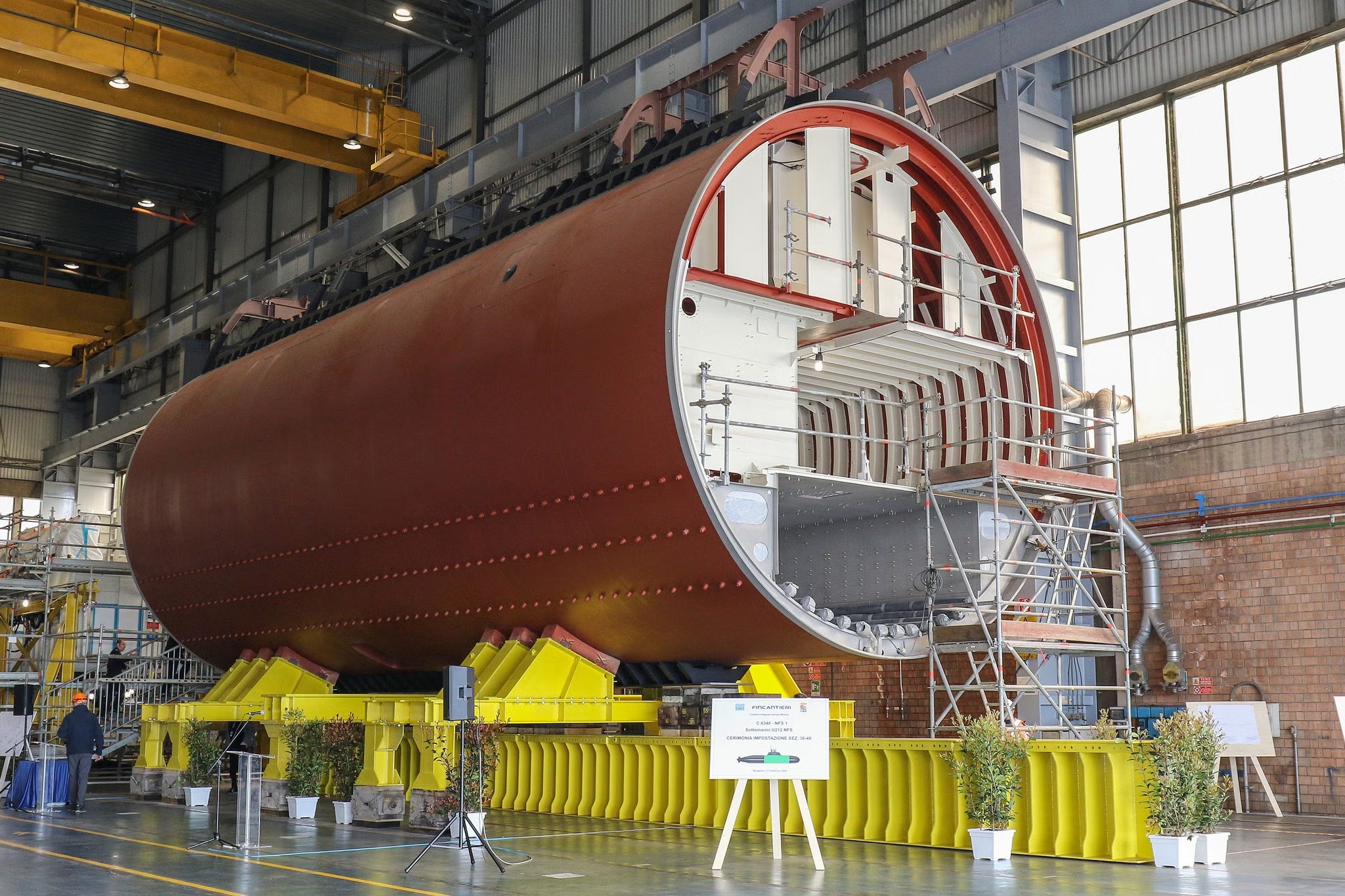 Hull of an Italian Navy U212 Near Future Submarine