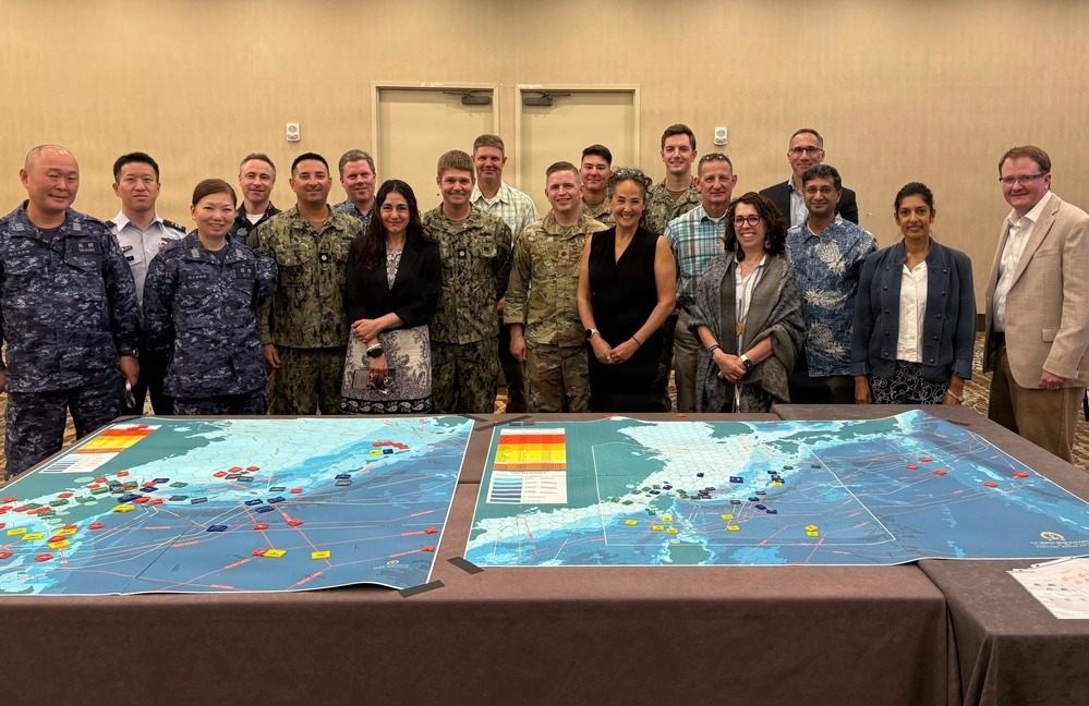 Faculty and students from the US Naval War College’s Cyber & Innovation Policy Institute with personnel from the US military and Japan Self-Defense Forces, as well as members of the Australian science and technology communityl after a wargame focused on critical undersea communications infrastructure in the Indo-Pacific region.