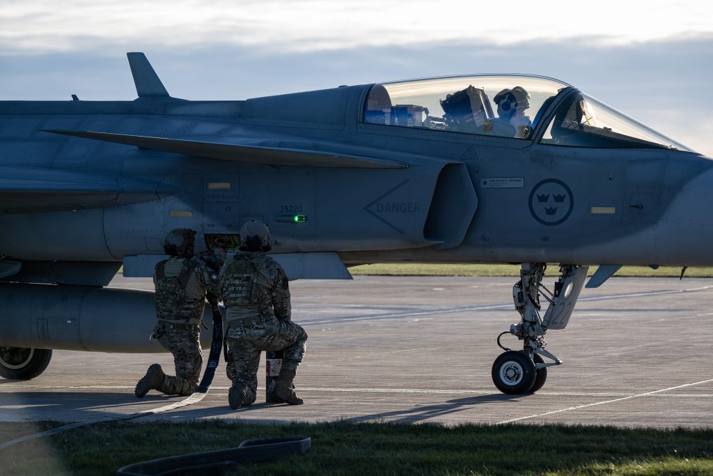 Swedish JAS-39 Gripen during exercise Adamant Serpent 2025