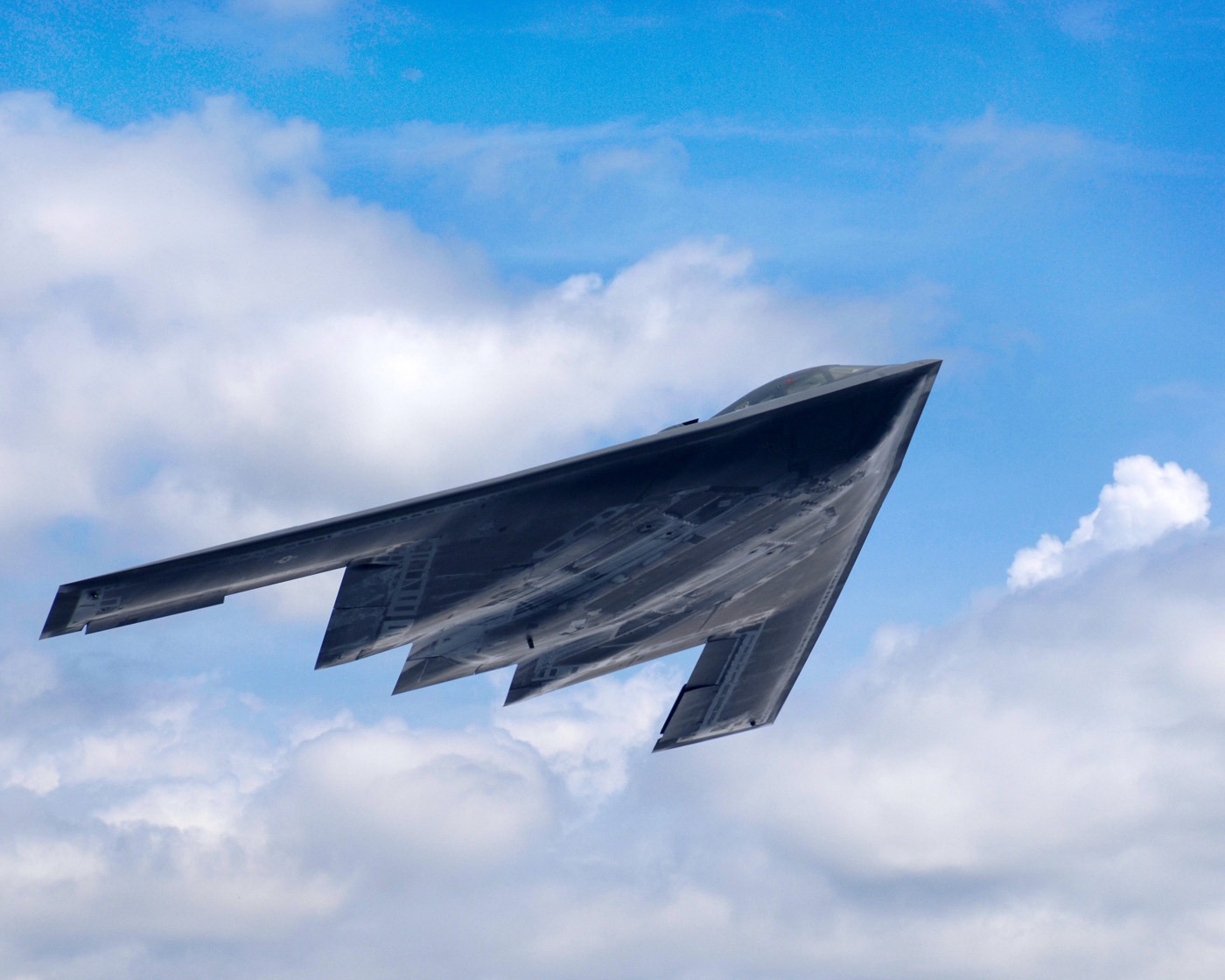 A U.S. Air Force B-2 Spirit aircraft from Whiteman Air Force Base, Mo., flies during career day at Columbus Air Force Base, Miss., on May 5, 2007. (DoD photo by Kenn Brown, U.S. Air Force. (Released))