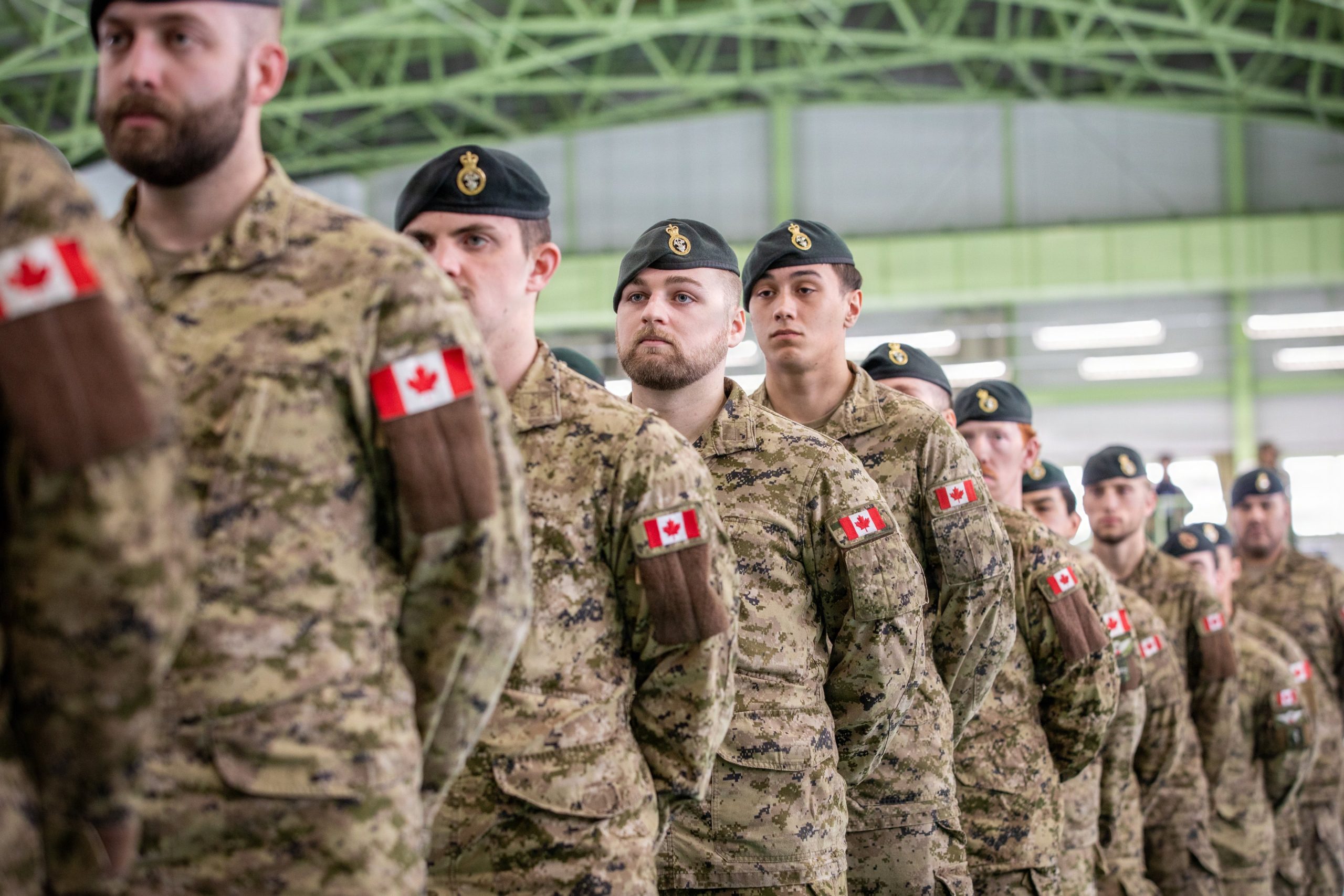 Canadian Army soldiers stand during the opening ceremonies for North Wind 26 on Camp Makomanai, Japan, Jan. 22, 2026. North Wind is a bilateral U.S. Army Japan and Japan Ground Self-Defense Force winter field training exercise in Hokkaido, Japan—running from Jan. 20–Feb. 3—focused on enhancing bilateral tactics, techniques and procedures for extreme cold-weather conditions and enhancing interoperability and readiness between U.S. and Japanese forces. (U. S. Army photo by Sgt. John Russell)