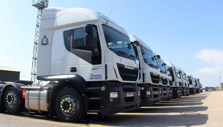 UK Royal Air Force's white fleet of vehicles