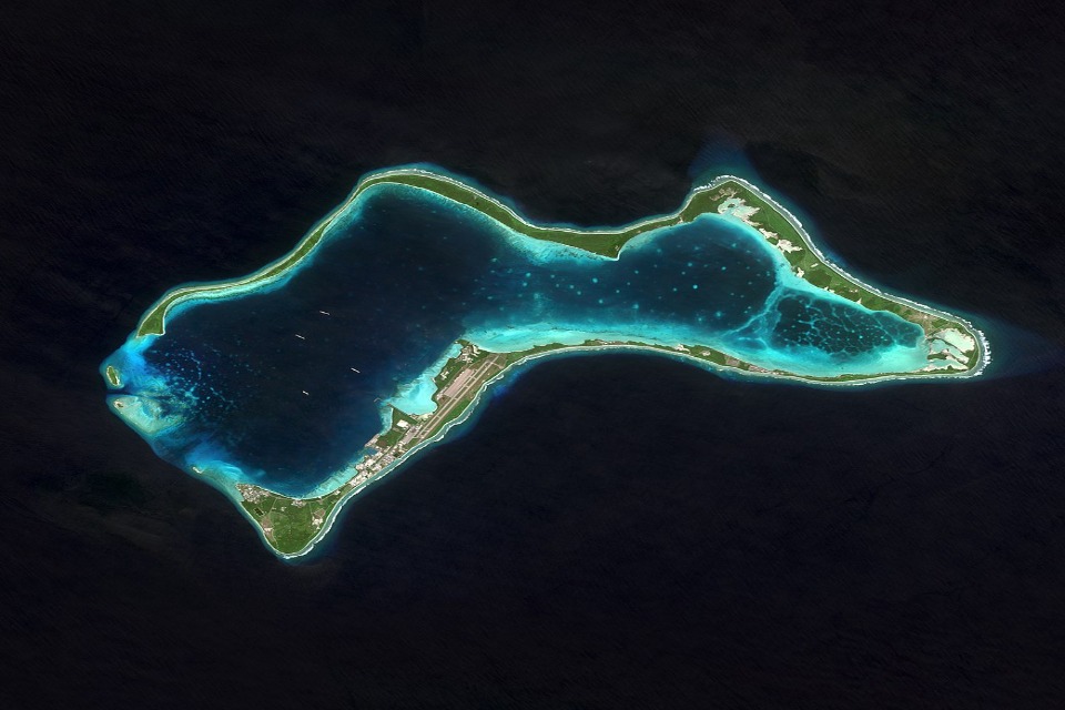 Satellite image of UK-US Diego Garcia base.