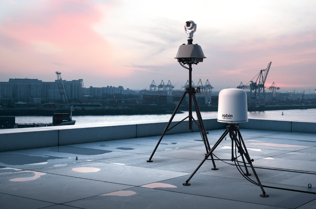 Sample configuration of DroneShield’s DroneSentry layered defense with Robin Radar Systems.
