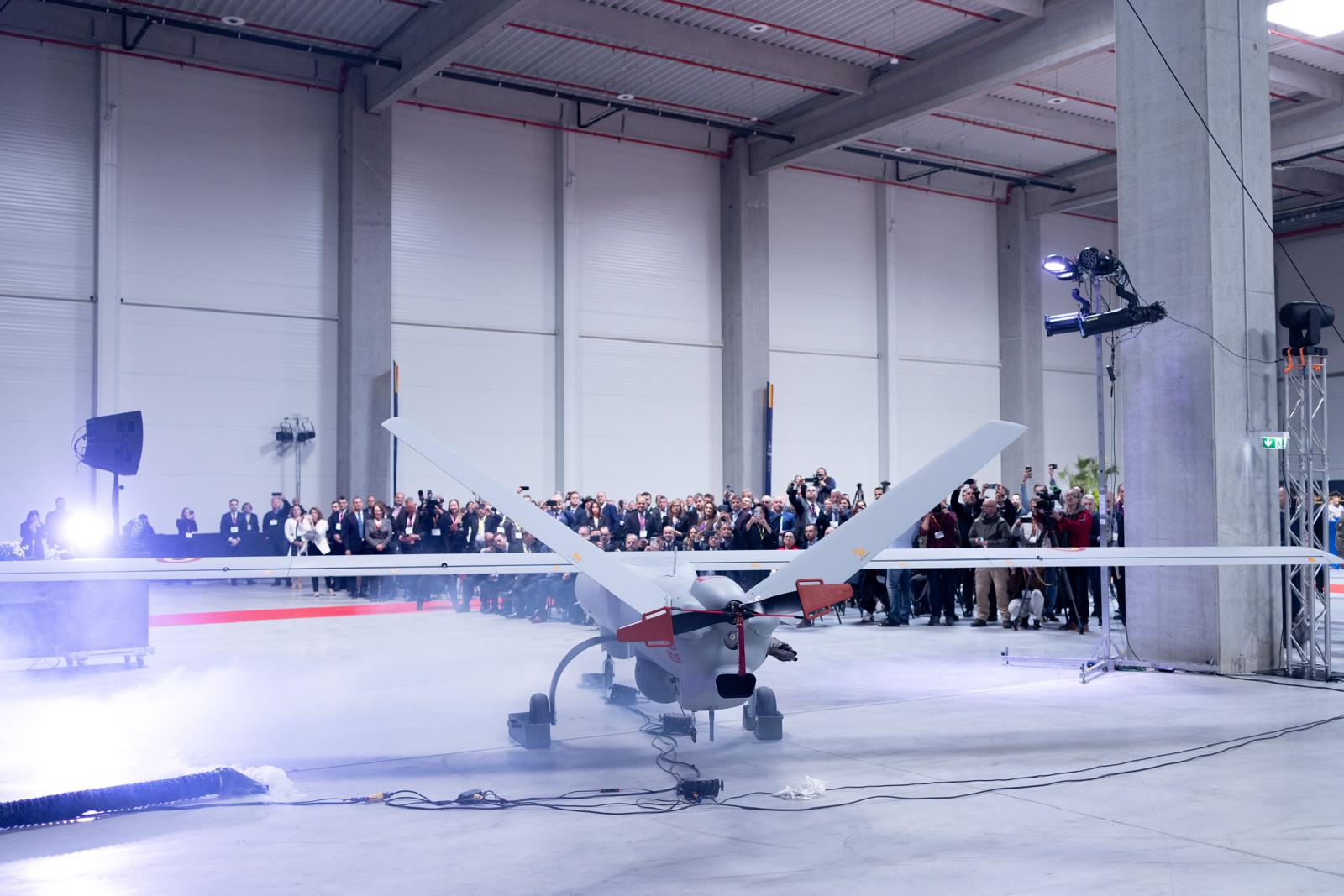 Watchkeeper XR tactical drone at the opening of Elbit Systems' latest factory in Romania