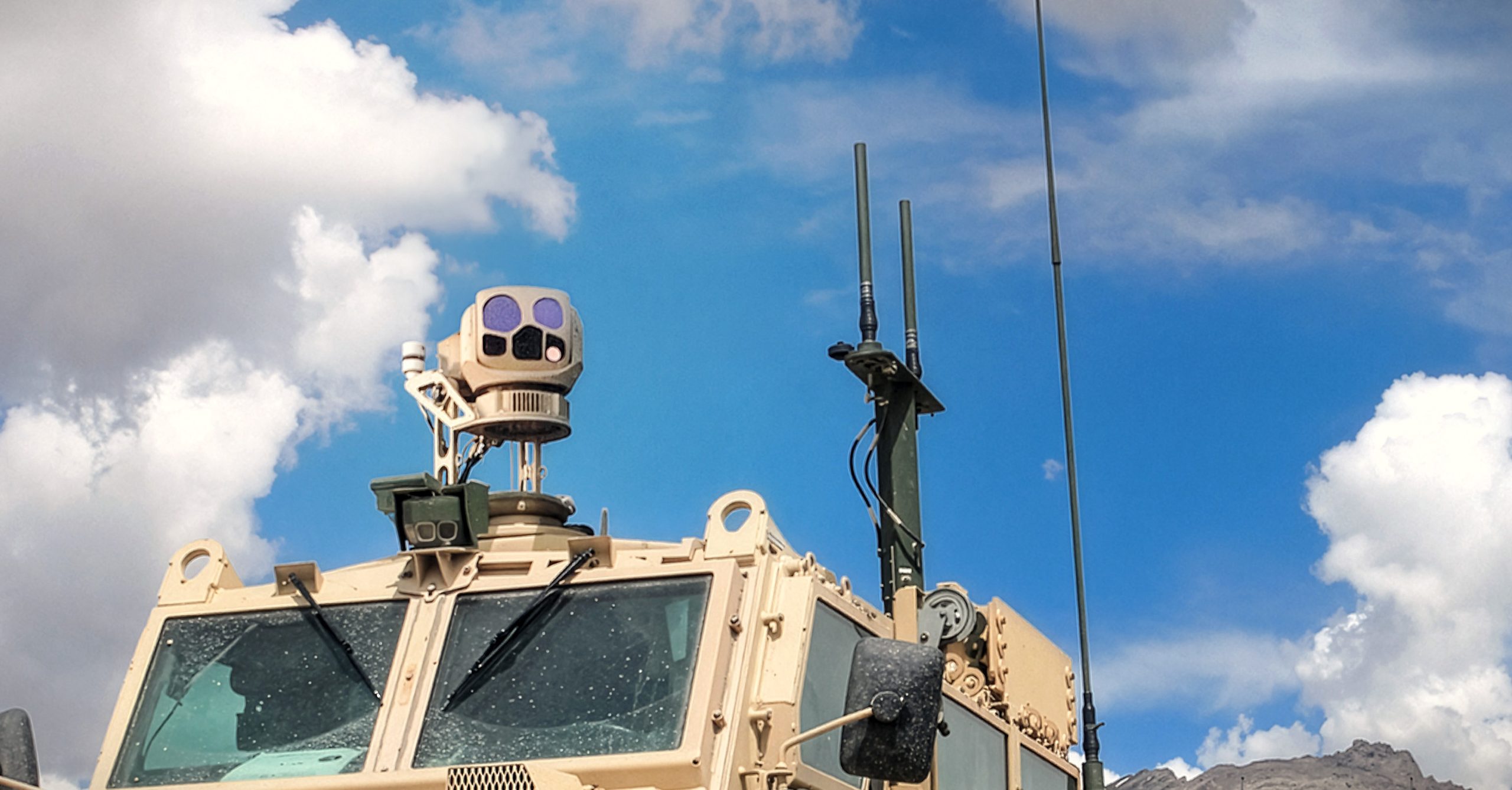 A TacFLIR 280-HDEP mounted on an armored vehicle