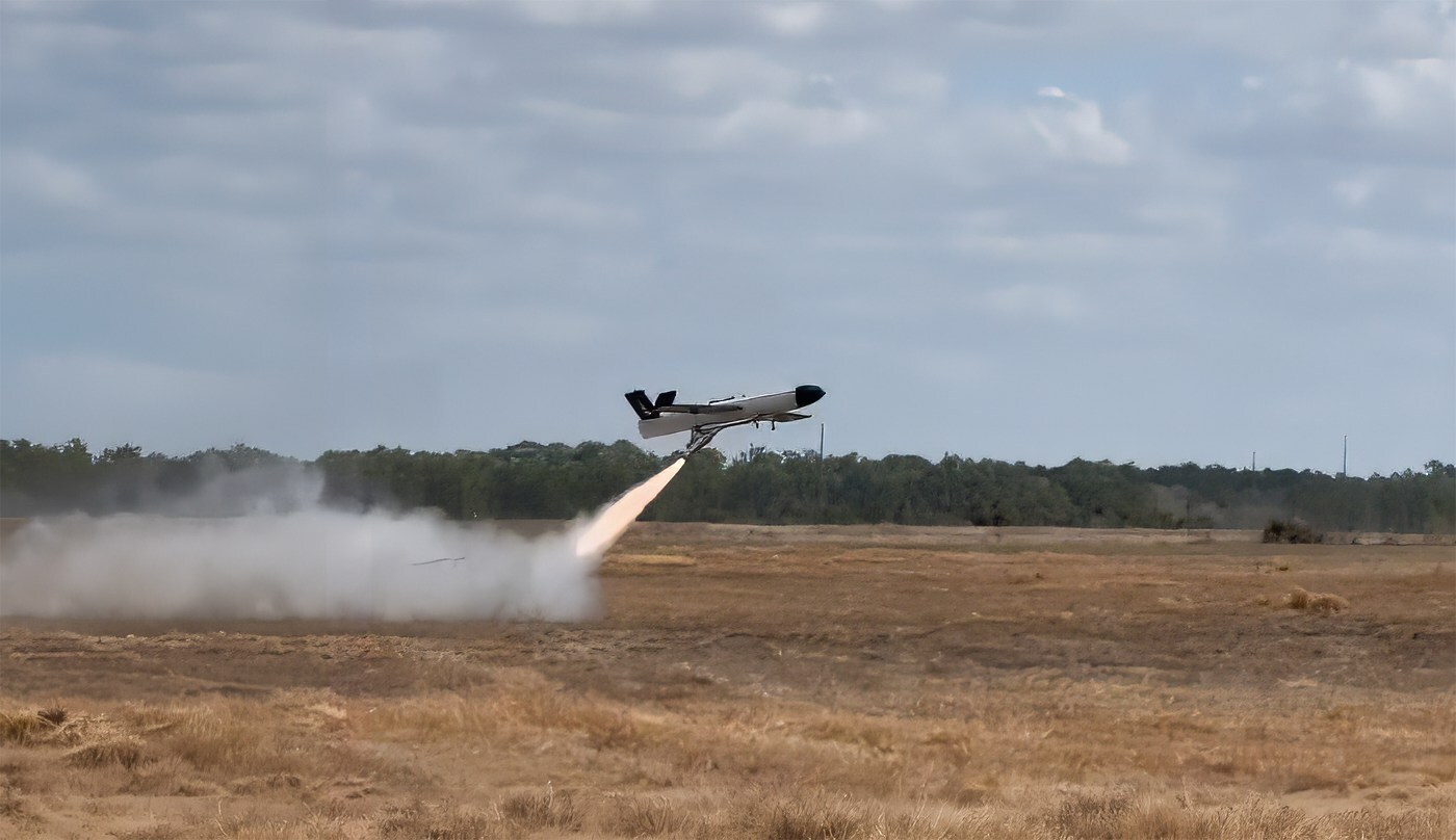 X-Bow’s RATO motor launching a drone.