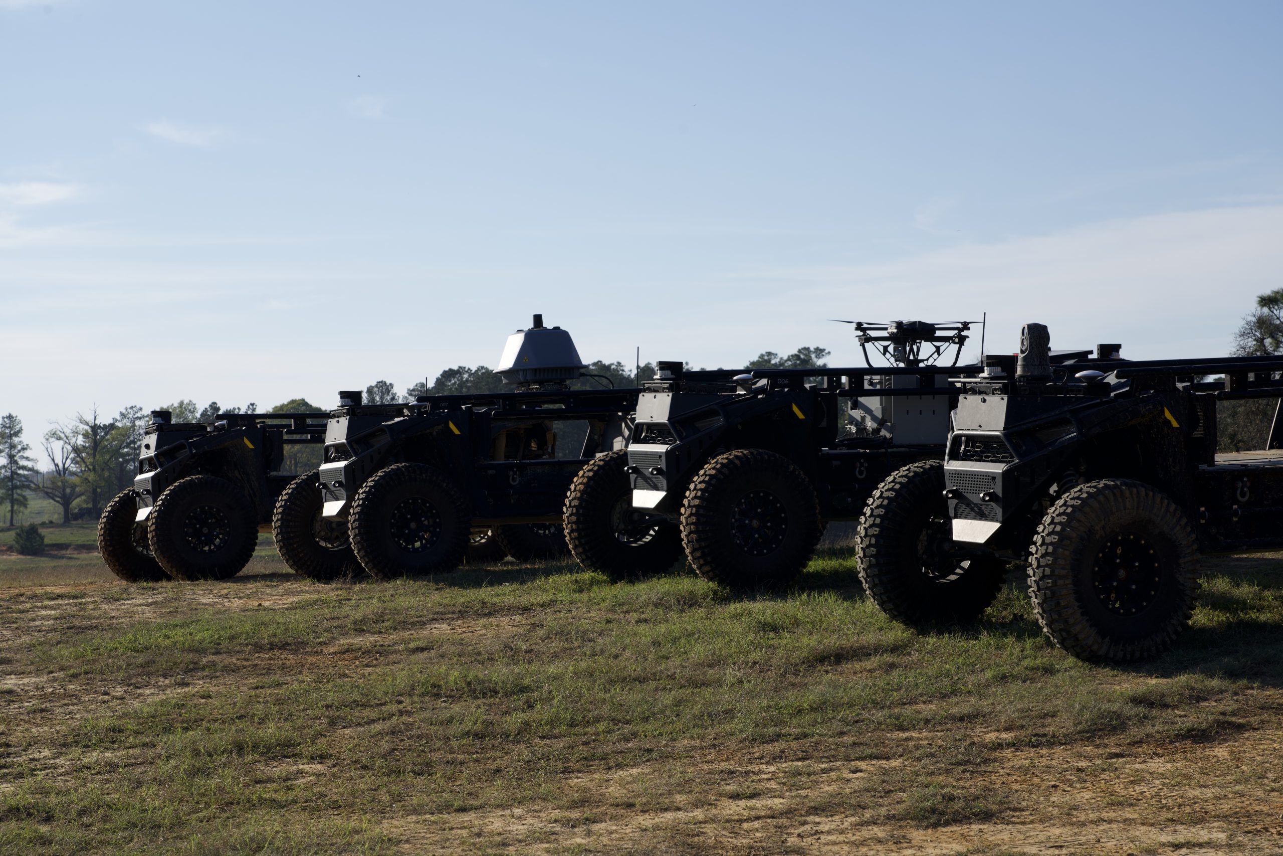 Four ULTRA AGVs configured for multiple mission sets.