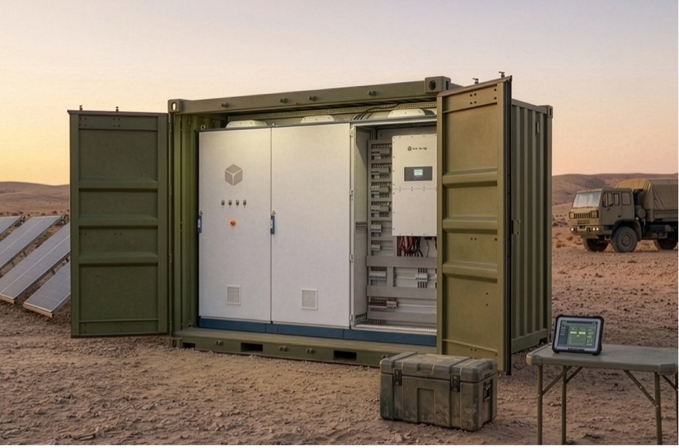 Turbo Energy’s Sunbox Industry system deployed in a hybrid, off-grid solution for mission-critical operations. Photo: Turbo Energy