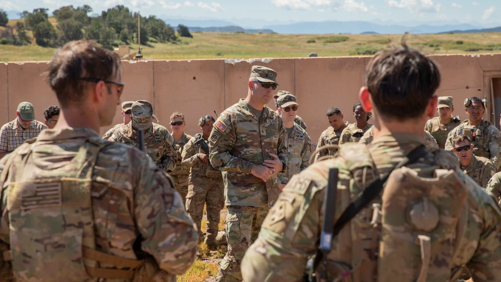 US Army personnel participate in a demonstration of Next Generation Command and Control technology during a field training exercise at Fort Carson, Colorado, in September 2025.