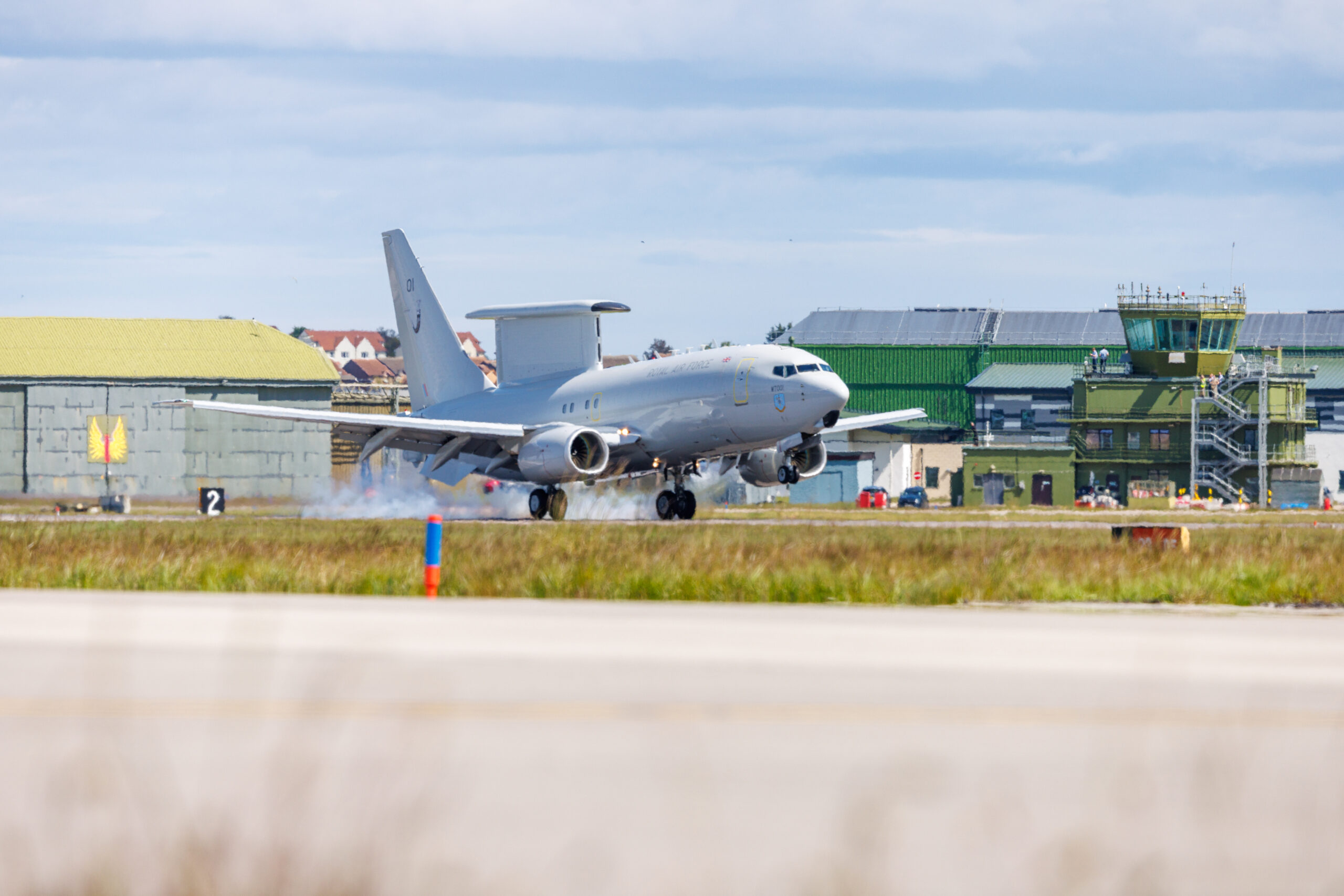 The Royal Air Force receives its first E-7 Wedgetail airborne early warning aircraft.