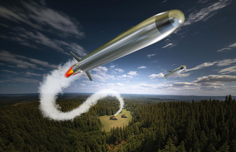 An artist's rendition of Leidos' new Low-Cost Containerized Munitions.