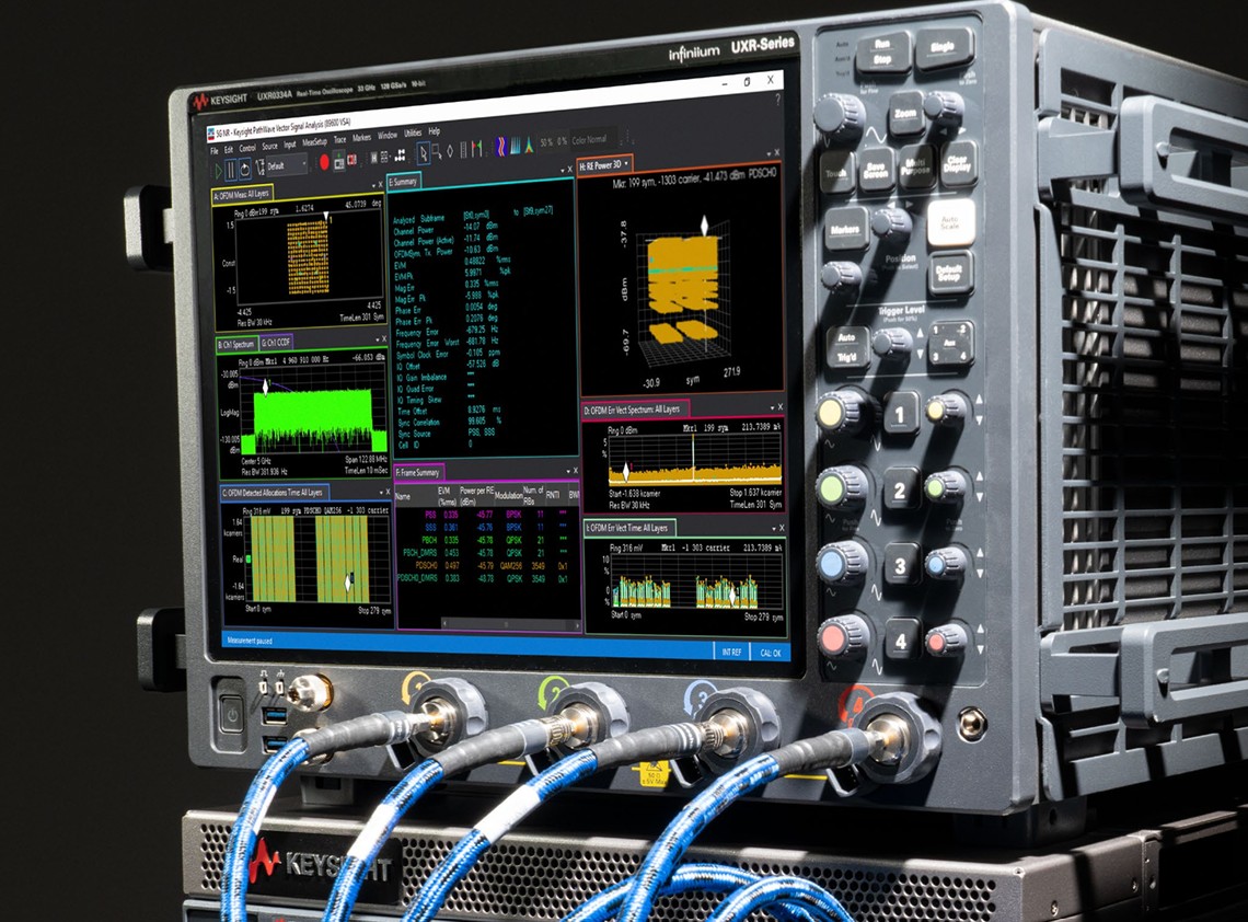 Real-time oscilloscopes used in electronic warfare testing to monitor and analyze complex high-speed signals.