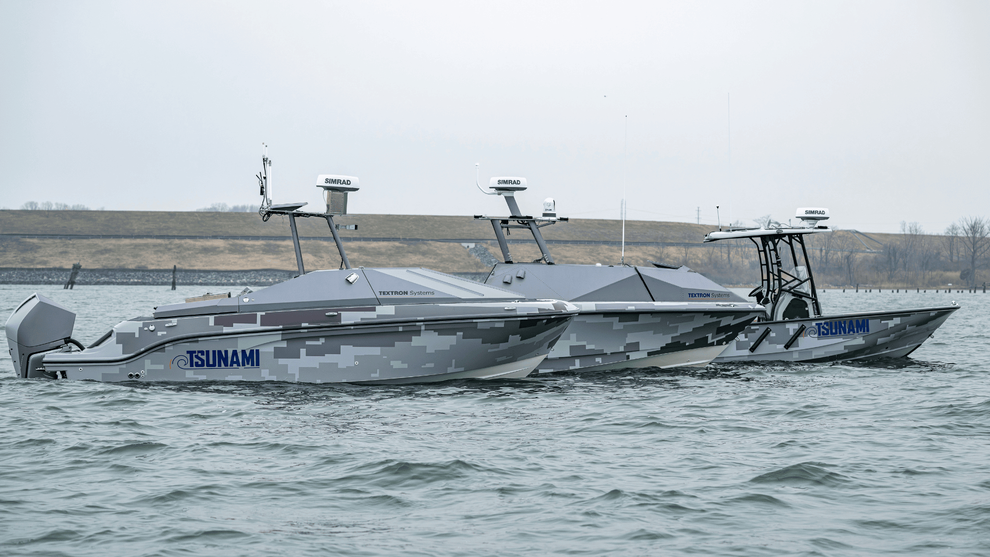 Tsunami unmanned surface vessels. Photo: Textron Systems