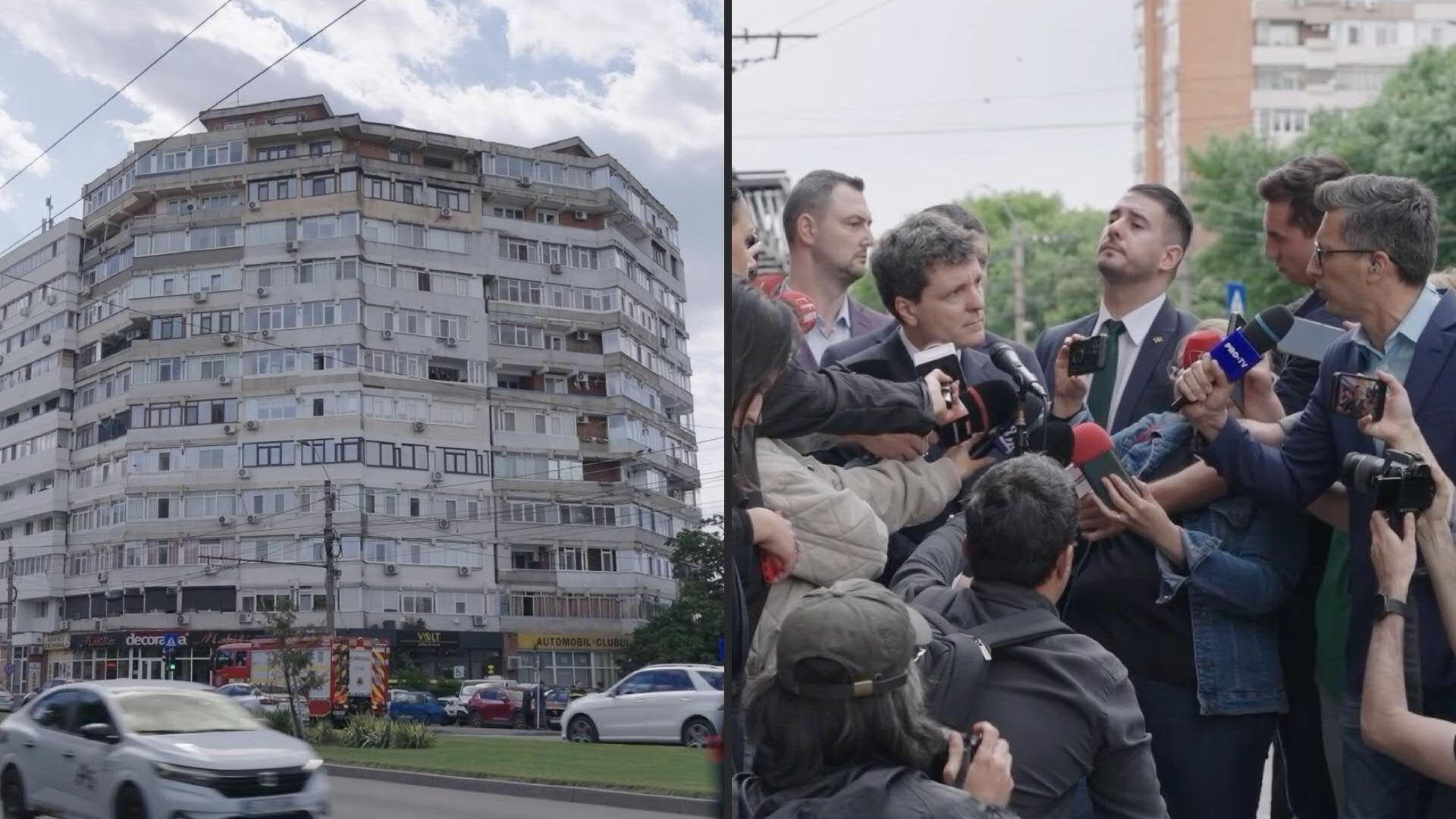Romanian President Nicusor Dan visits the apartment block that was struck by a drone early on 29 May, wounding two people and drawing condemnation from NATO and the European Union, which blamed Russia and warned against further incursions.