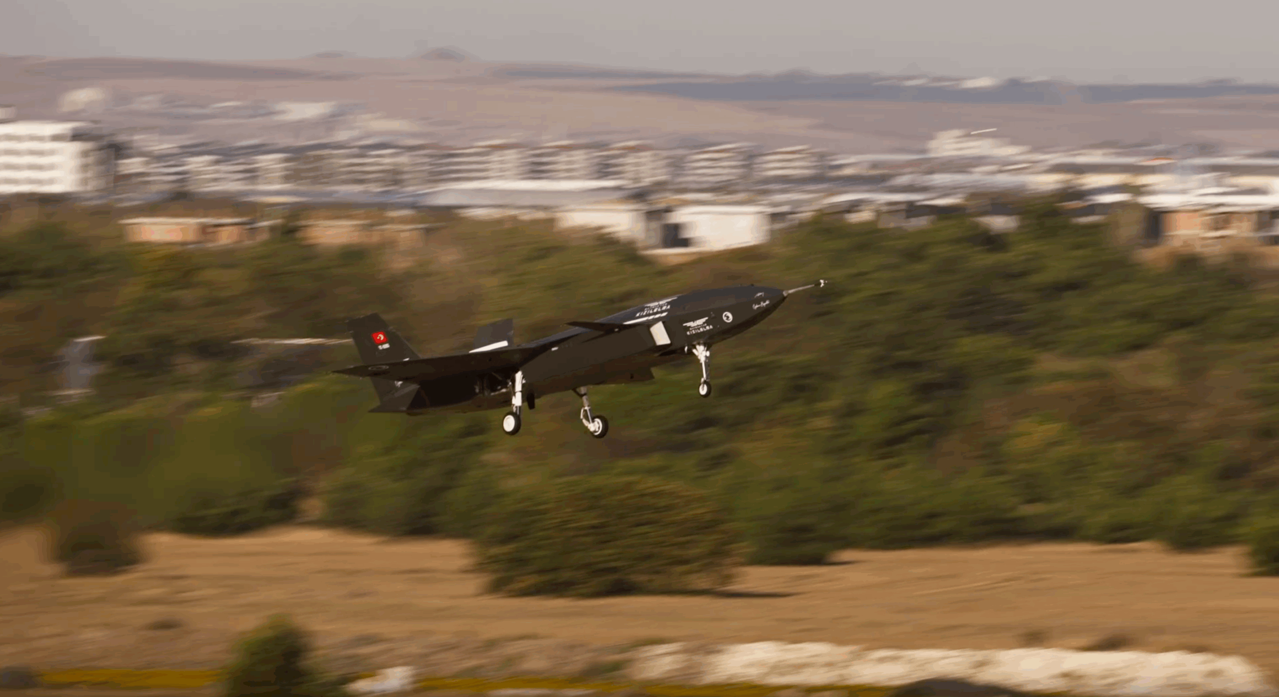 The Bayraktar Kizilelma drone in flight. Photo: Screengrab via Baykar Technologies/X